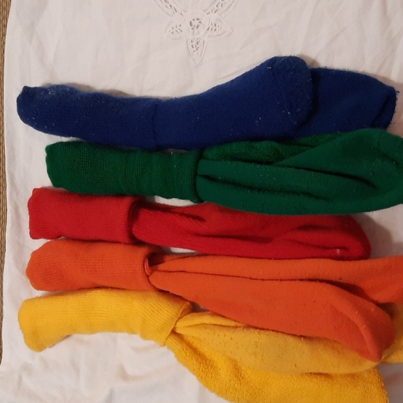 5 pair of vintage solid color socks rainbow variety - Picture 3 of 3
